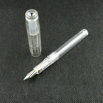 Hexagon Pocket Fountain Pen (Clear) With Cap on the Side