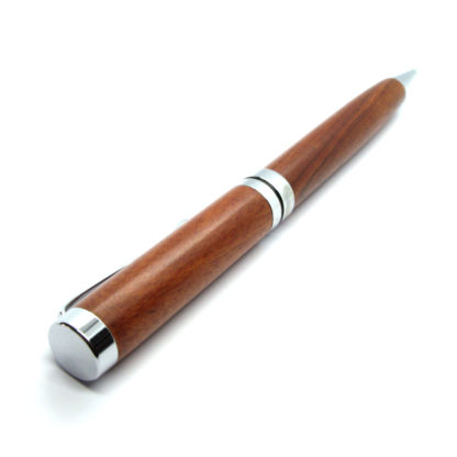 Wood Ballpoint Pen (Brown) With Silver Details