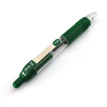 Zebra Mini Z-Grip Med Ballpoint Pen (Green) With Transparent Body