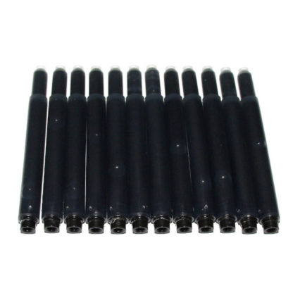 Pack of 12 Black Yiren Deluxe Fountain Pen Ink Cartridges