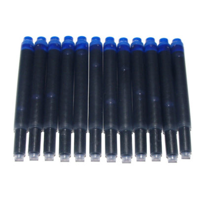 Pack of 12 Blue European Deluxe Fountain Pen Ink Cartridges