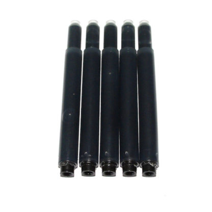 Pack of 5 Black 3.4mm Deluxe Fountain Pen Ink Cartridges