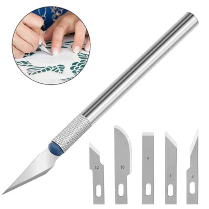 Stainless Steel Precision Craft Knife Kit - 13 Pcs In Use