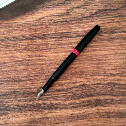 Personalized Black & Red Metal Fountain Pen Posted