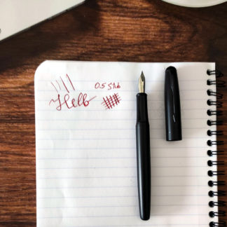 Unique Black Metal Fountain Pen with Hand-Ground 0.5mm Stub Nib