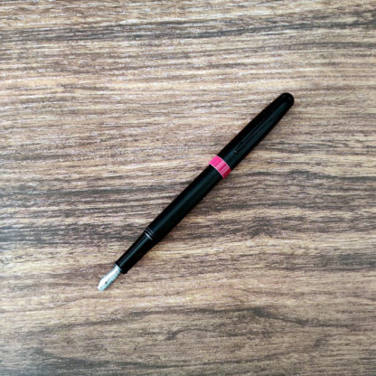 Unique Black & Red Metal Fountain Pen Posted