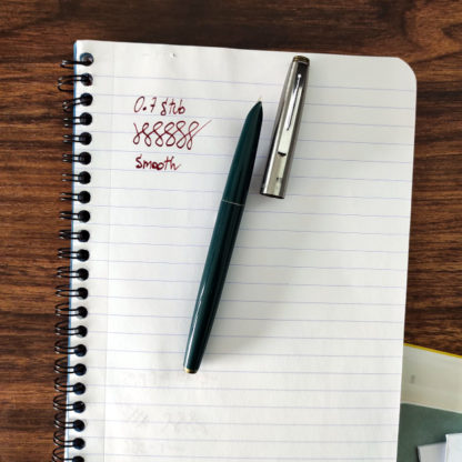 Unique Green Custom 329 Fountain Pen with Hand-Ground 0.7mm Stub Nib