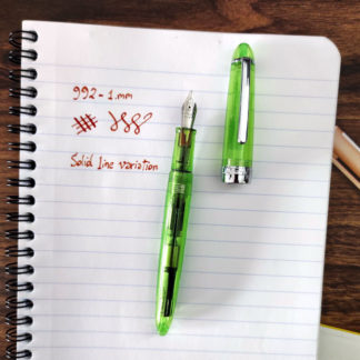 Unique Green Custom 992 Fountain Pen with Hand-Ground 1mm Stub Nib