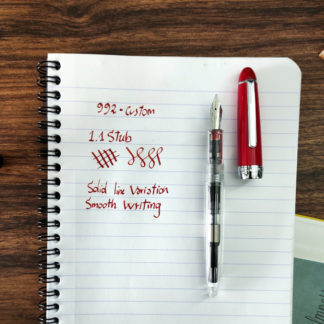 Unique Red Custom 992 Fountain Pen with Hand-Ground 1.1mm Stub Nib